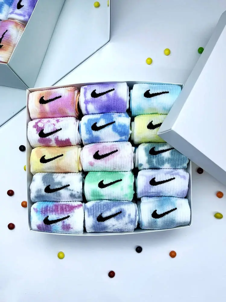 Набір у коробці 30 пар високі чоловічі шкарпетки Nike — Tie-Dye кольорові - фото 1