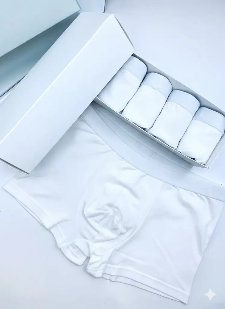 Набор мужского нижнего белья, хлопок трусы боксеры белые 5шт 50-52 - фото 1