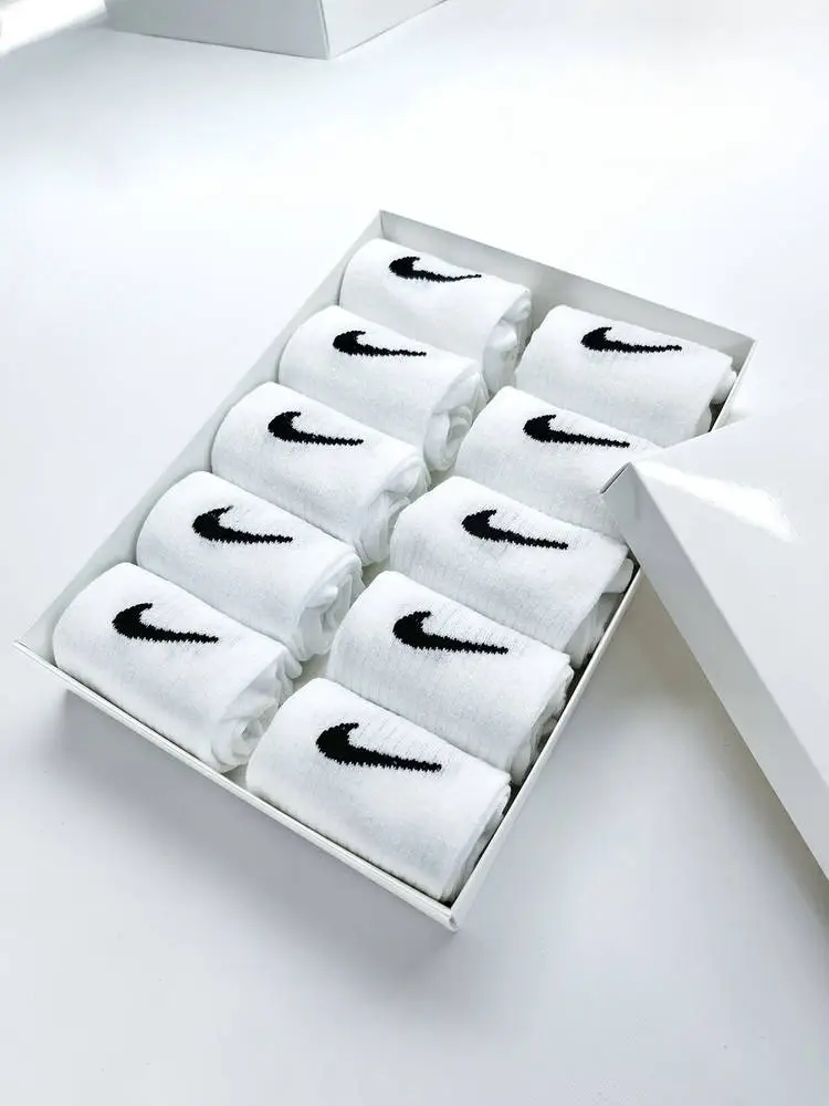 Високі Шкарпетки Nike  - Білі - Подарунковий набір у коробці 10 пар - фото 1