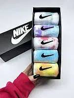 Набір у коробці 5 пар високі чоловічі Шкарпетки Nike — TIe-Dye —  Подарунковий - фото 1