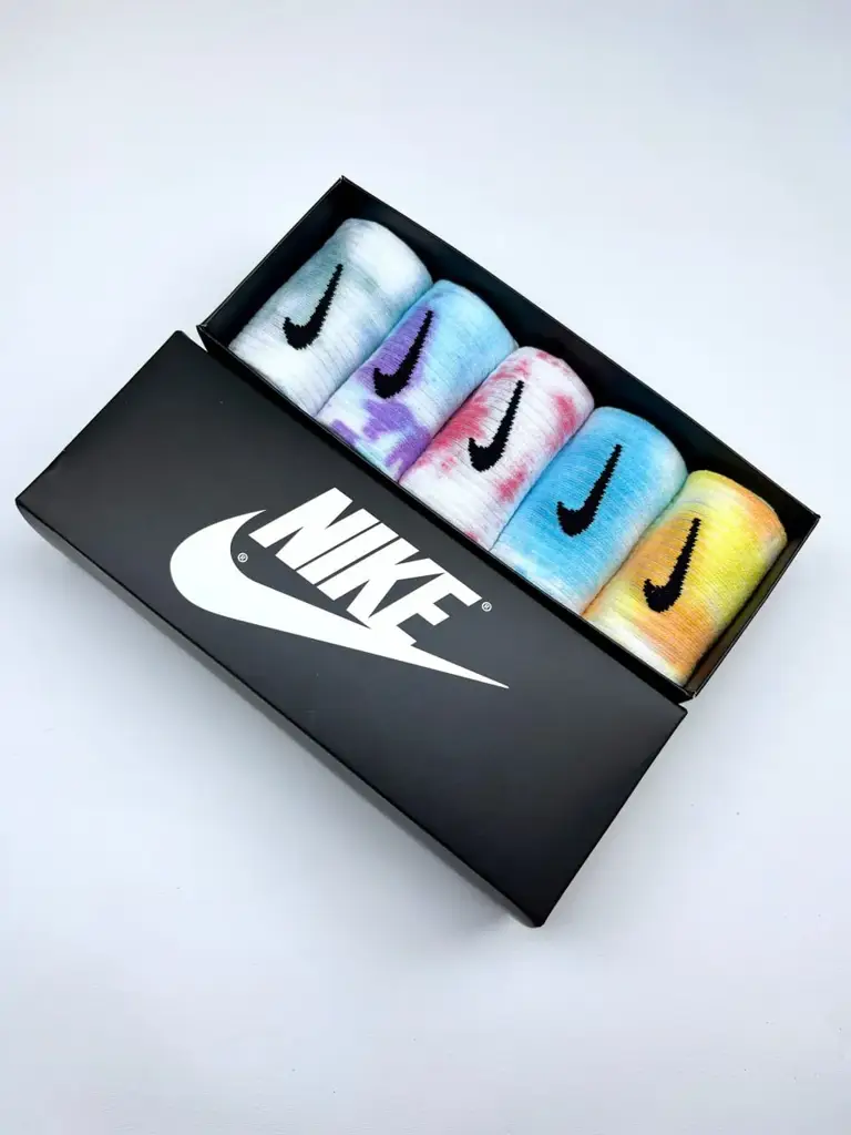 Шкарпетки в боксі чорний 5 пар tie-dye - фото 1