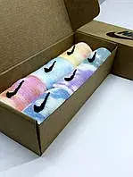 Подарунковий набір у коробці 6 пар високі шкарпетки Nike— Tie-Dye кольорові - фото 1